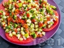 Рецепта Редена салата с розови домати и печени чушки